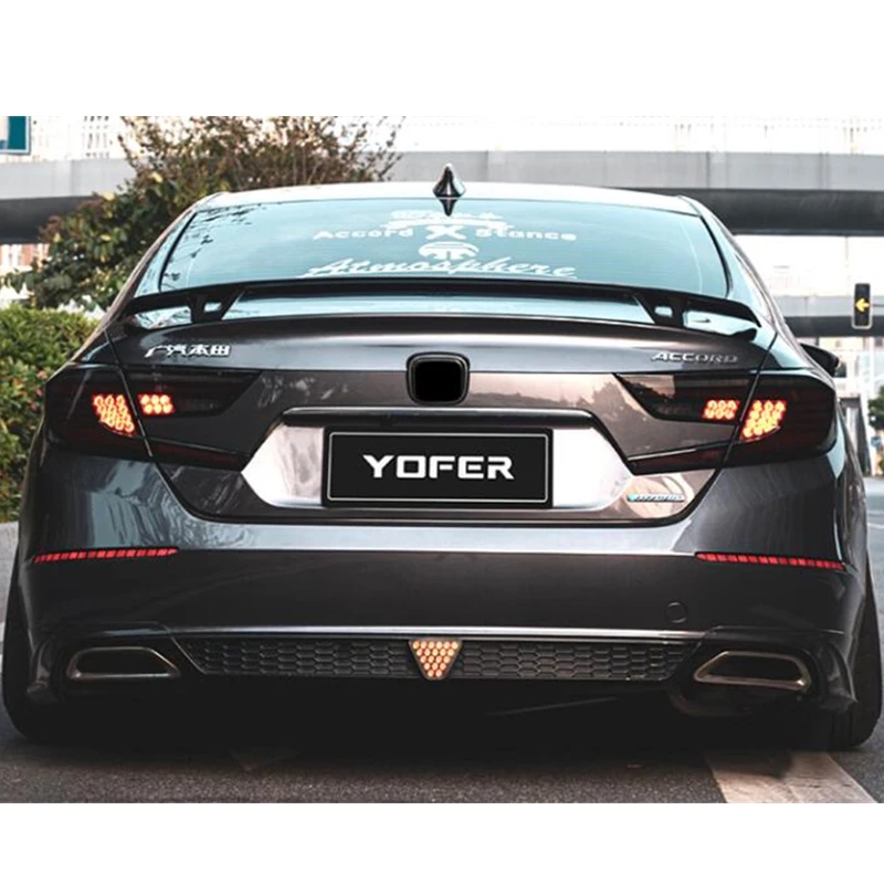 For Car Trunk Spoiler Wing Honda Accord Sedan ABS Material Body Kit Accessories YOFER Style 2018-2022 Year