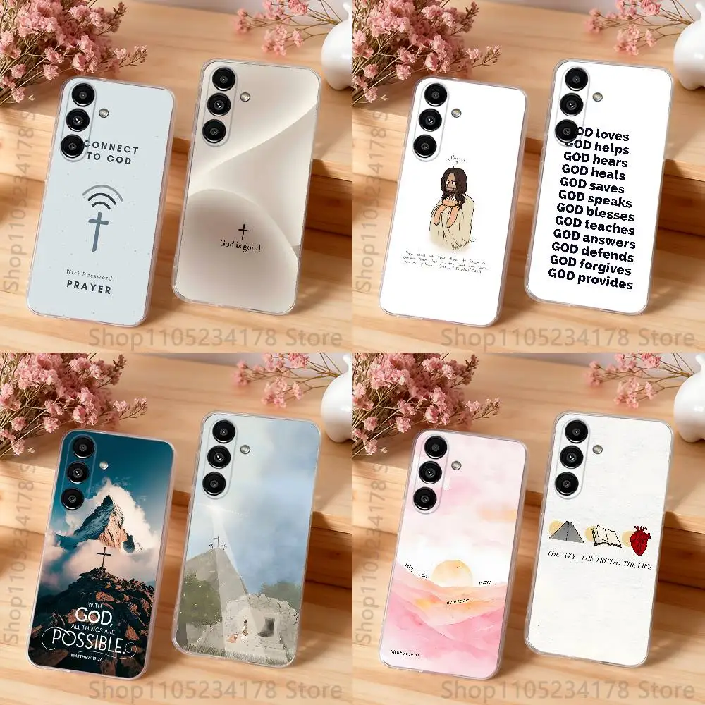 Jesus Bible Verse Shockproof Clear Case For Samsung Galaxy S30,S25,S24,S23,S20,S21,S22,S10,5G,FE,lite,PIus Cover