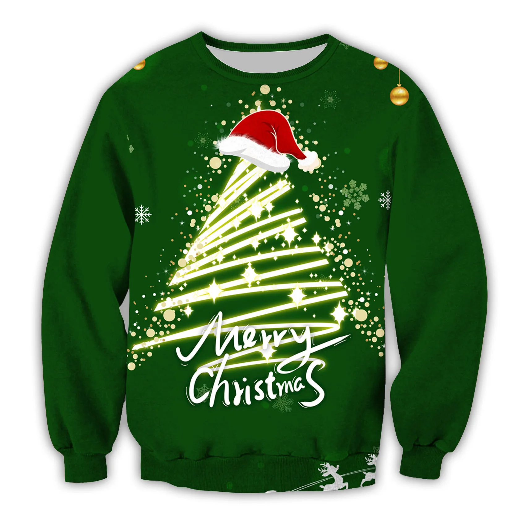 New 3D Print Ugly Santa Claus Sweatshirts For Men Women Merry Christmas Crew Neck Pullover Hoodies Clothes Mens Oversized Jumper