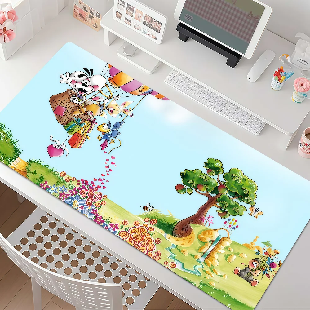Cartoon D-Diddl Rat Mouse Pad, rutschfeste, mit Gummikanten versehene, verdickte Laptop-Gaming-Schreibtischunterlage