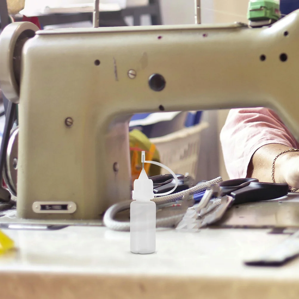 10 قطعة زجاجات ضغط الإبرة البلاستيك طرف مدبب قضيب سائل دقيق للزيت الغراء الحرفية قطارة مانعة للتسرب تصميم مدمج