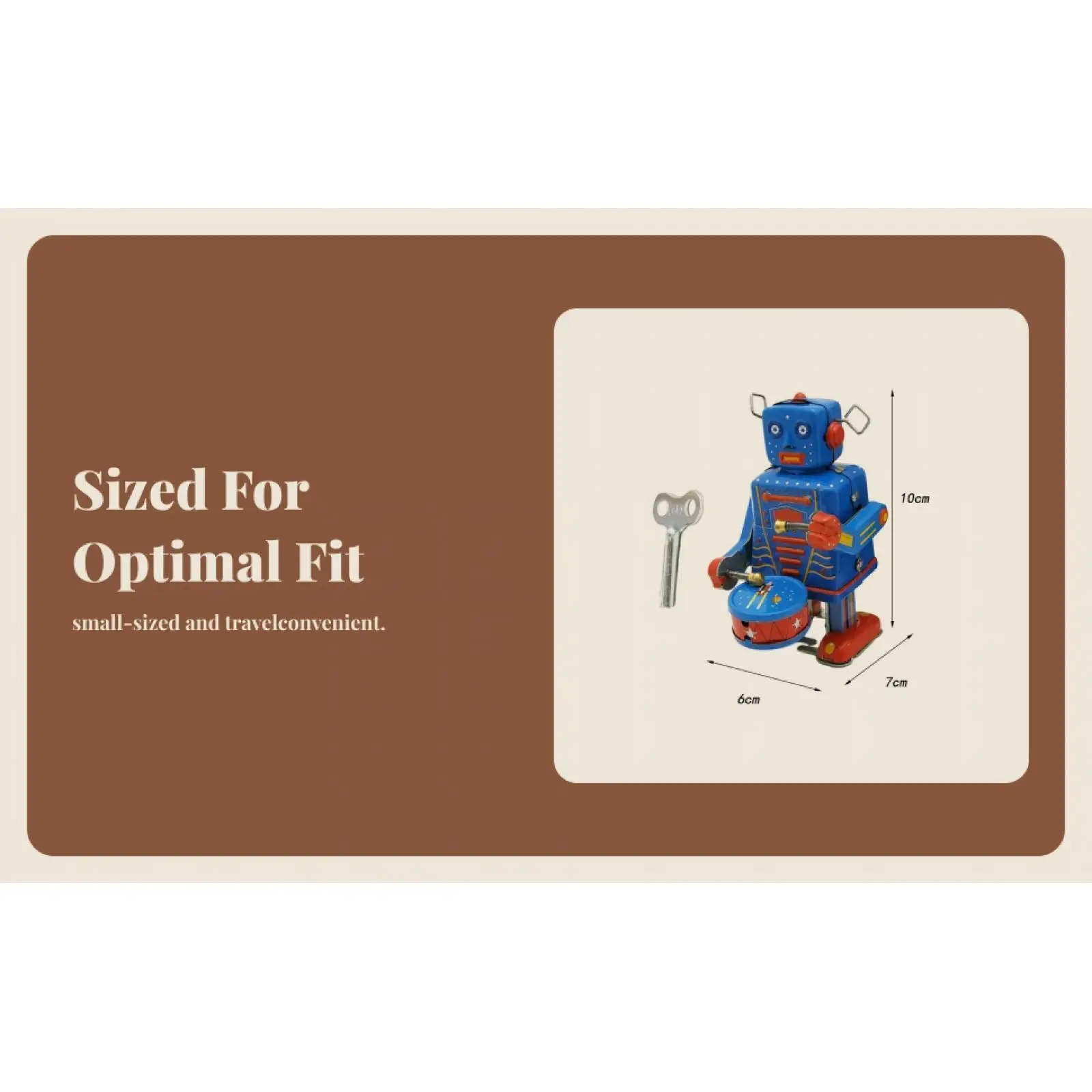 خمر يختتم الطبول لعبة روبوت صفيح العتيقة الرجعية لعبة ميكانيكية للأطفال الأولاد ديكور الطاولة #6