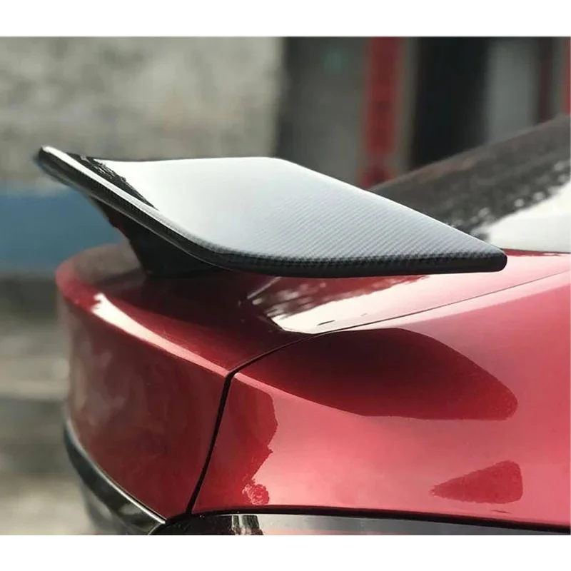 High Quality Universal Airplane Style Large Fixed Rear Trunk Spoiler Wing Sedan No Drilling Required Carbon Fiber Pattern Sp