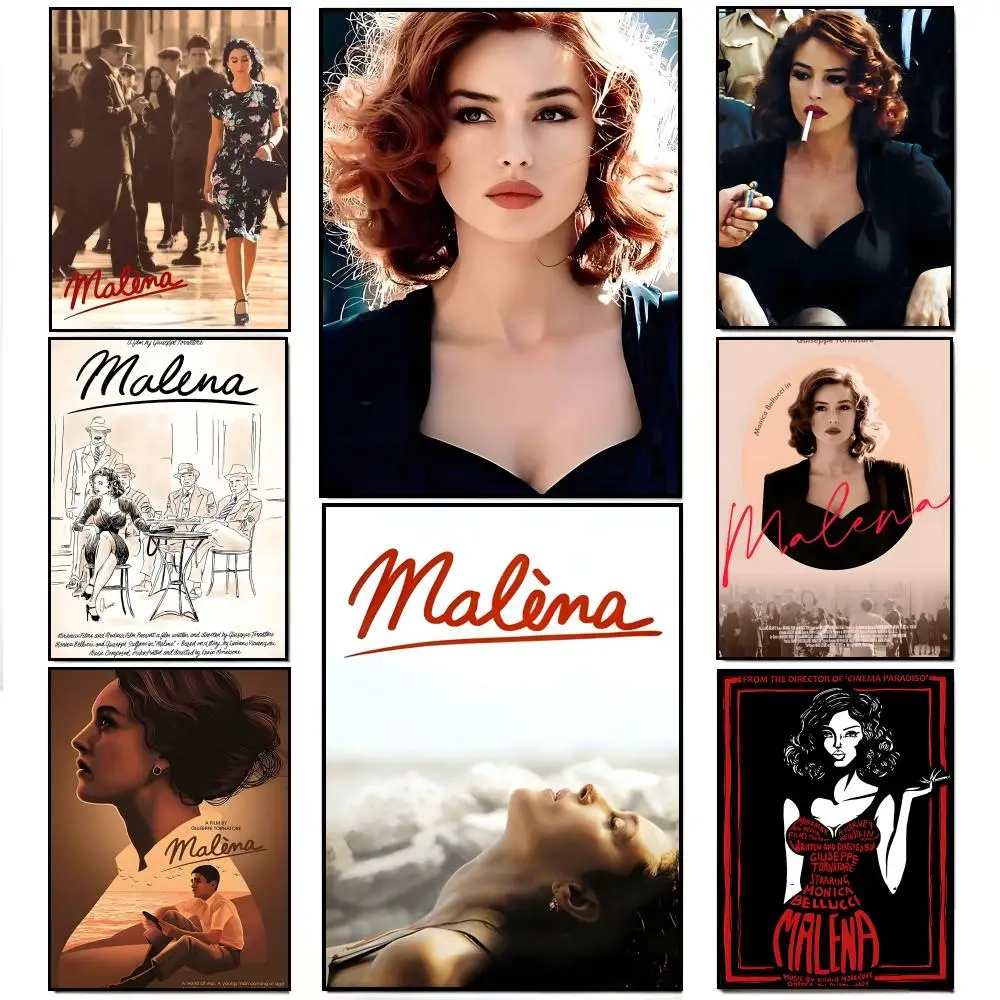 Póster de películas nostálgicas M-Malena, pegatina de pared impermeable HD, decoración para sala de estar, regalo