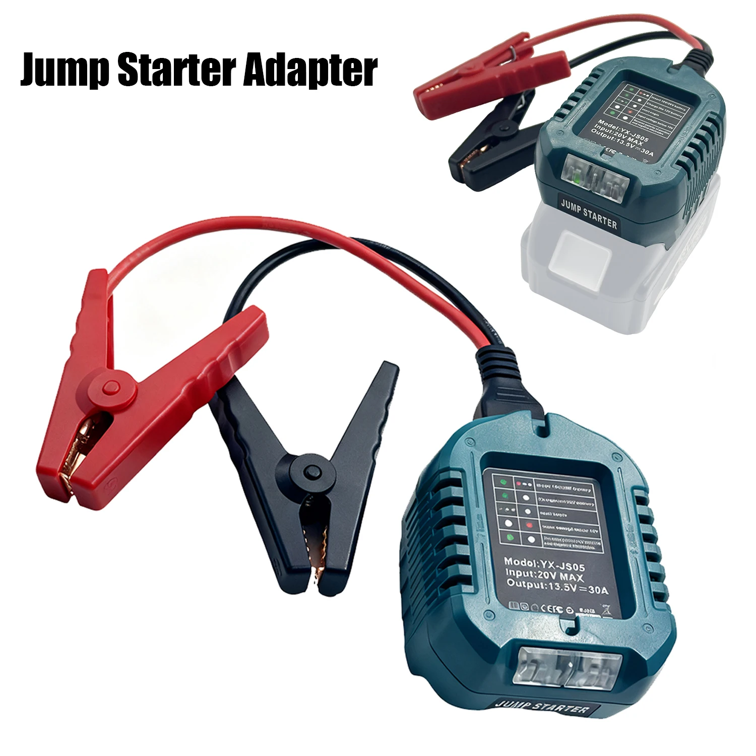 NEW Car Jump Starters Adapter for Makita 18V BL1830 Lithium Battery Booster Car Cable Emergency Power With Clip Auto Accessories