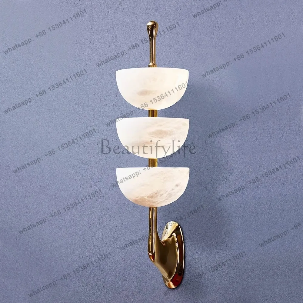 Cross-border Italian bedside marble luminous object simple modern light luxury hotel