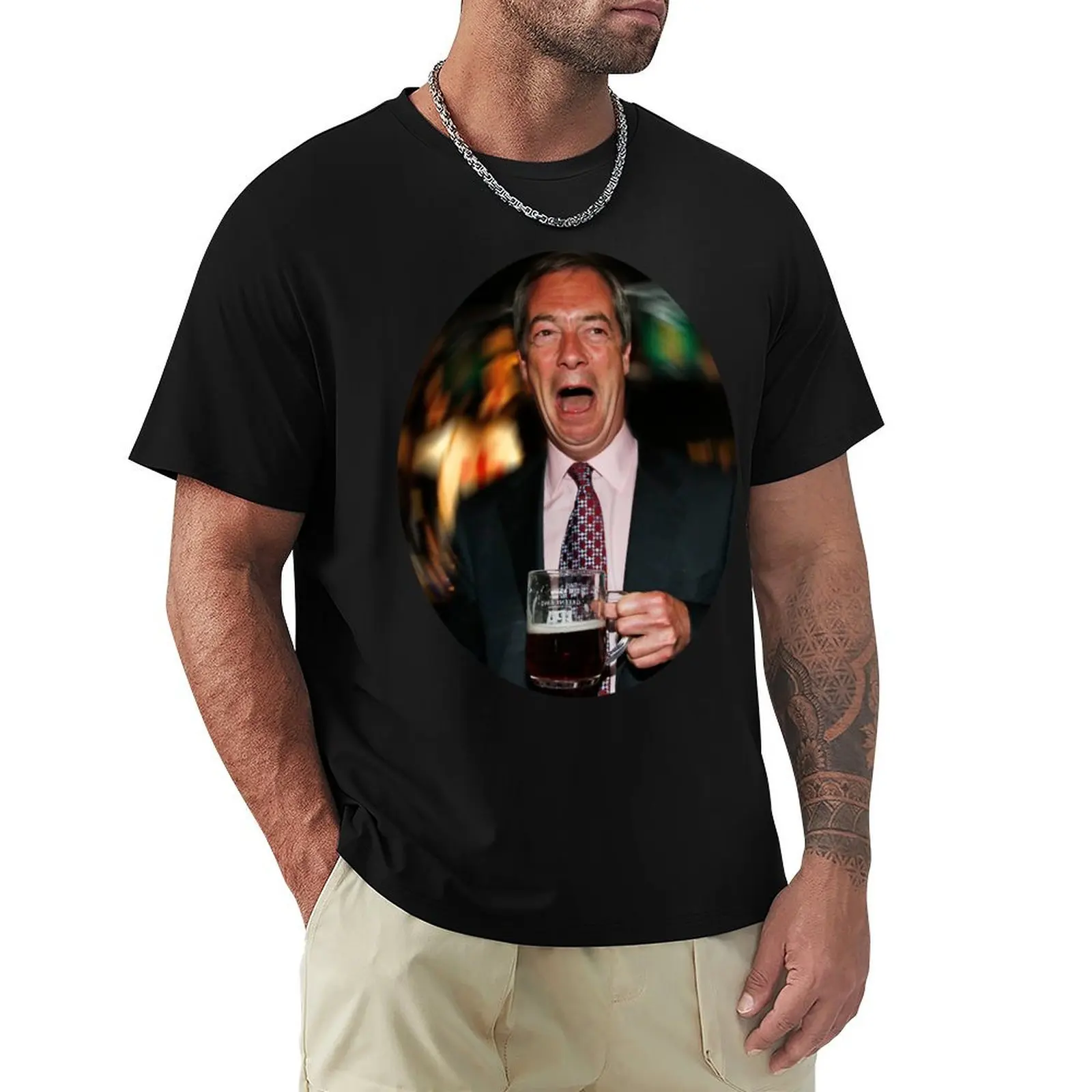 Nigel Farage T-Shirt anime stuff customs gifts for boyfriend funny costumes mens shirts graphic tee