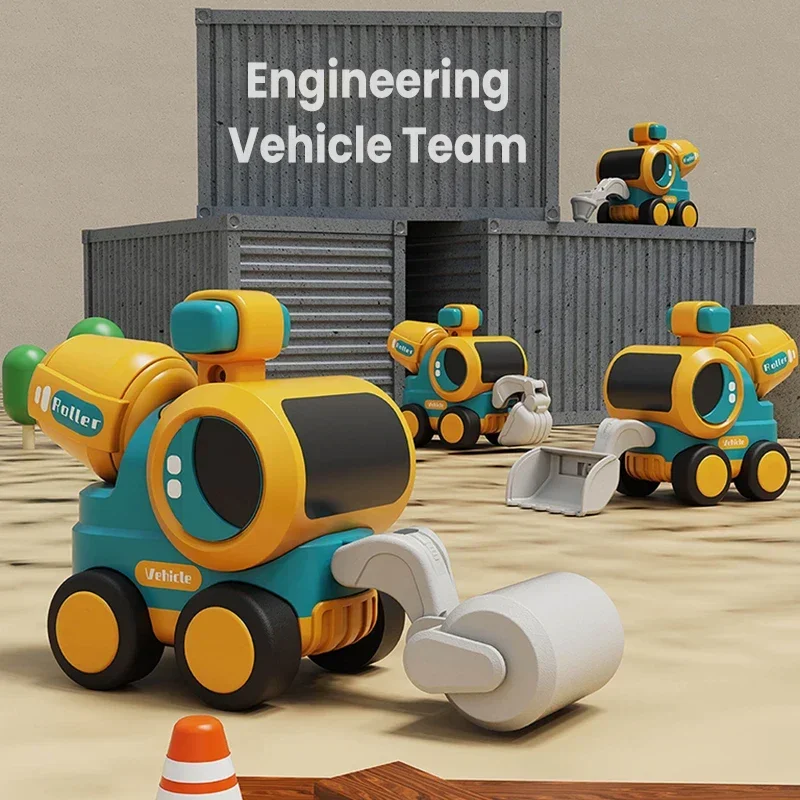 

Mini Inertia Engineering Vehicle Children's Road Rolling And Bulldozing Excavator Model Toy Car Boy Engineering Vehicle Team