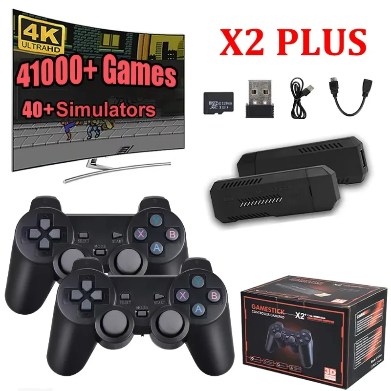 

X2 Plus GD10 Game Stick 256G 4K HD Video Game Console Double Wireless 2.4G Controller Retro Console Christmas Gift