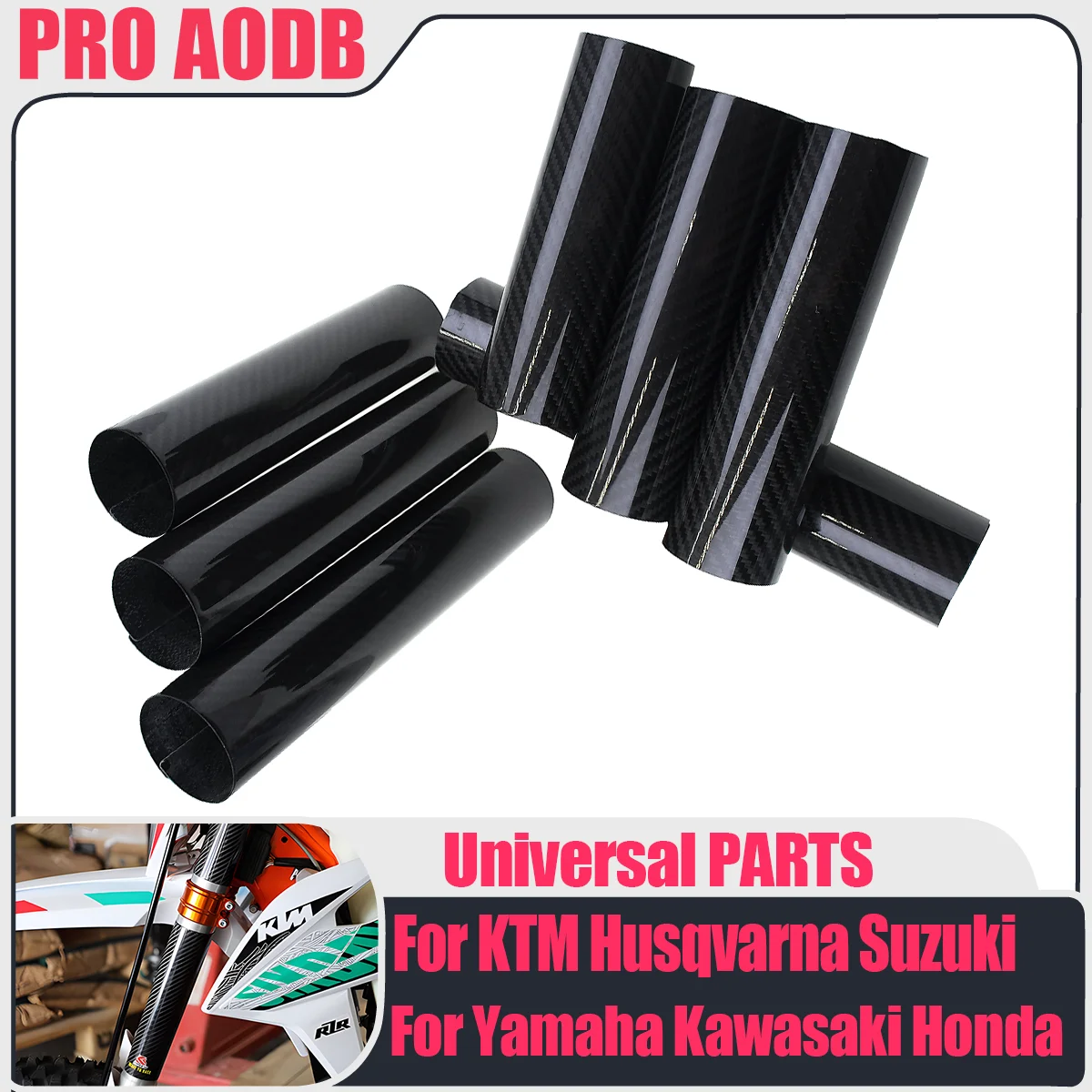

For KTM 125 250 300 350 450 500 530 160MM-270MM Carbon Fiber Adjustable Front Fork Shock Guard Protector EXC EXCF SX SXF XCW XCF