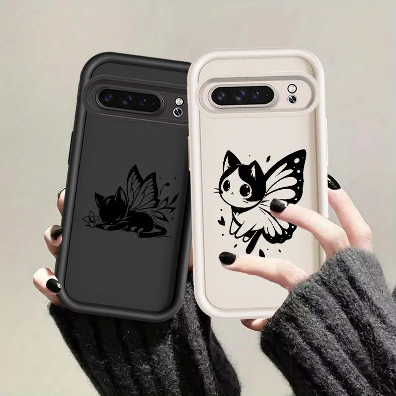 Cute Simple Kitten Design Cover For Google Pixel 9 8A 8 7A 7 Soft Eye Ladder Phone Case