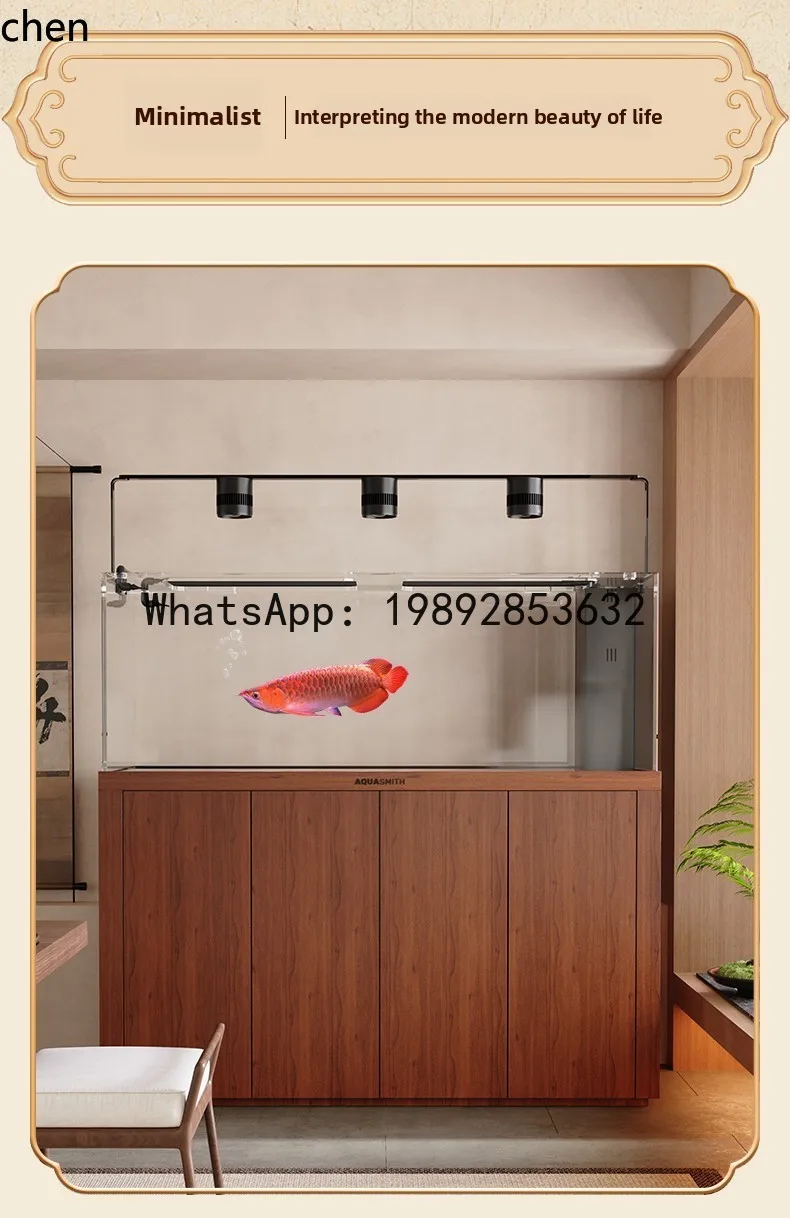 

F1 original ecological fish tank medium and large living room landscaping stream bottom filter dragon tank glass aquarium