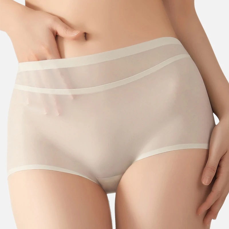 Seamless Solid Panties Women Sexy Ultra-thin Briefs Lingerie Transparent Invisible Underwear Quick Drying Breathable Underpants