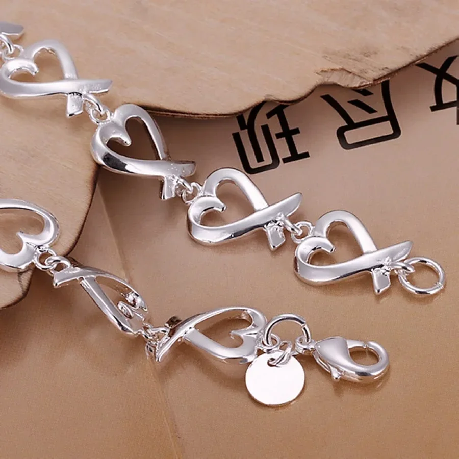 925 Sterling Silver Women Wedding Lady Cute Noble Pretty Jewelry Fashion Bracelets Nice Chain Link Free Shipping Hot Gifts