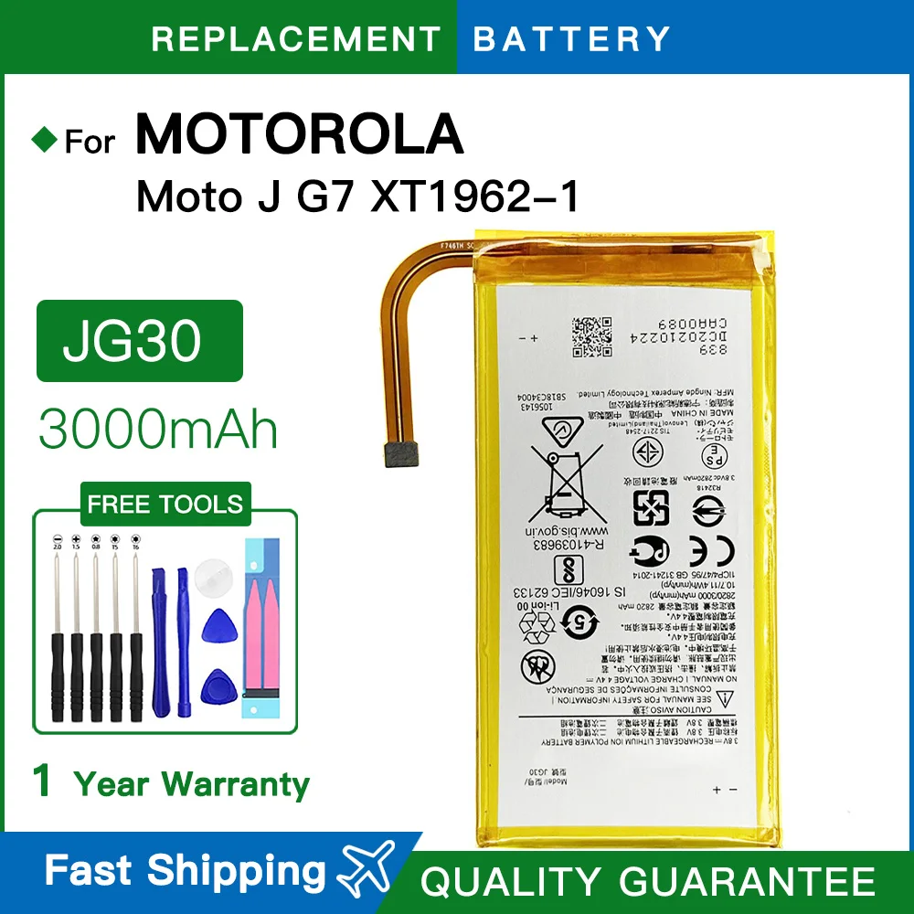 

Brand new JG30 spare battey For Motorola Moto J G7 XT1962-1 XT1962-4 XT1962-5 XT1962-6 Edition JG30 Mobile Phone Battery