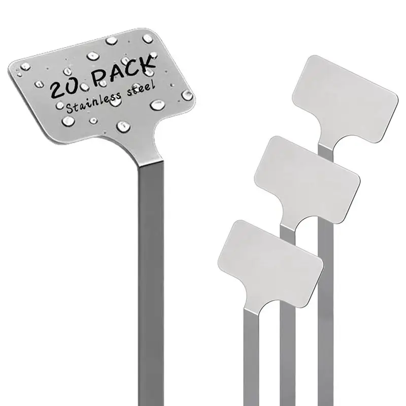 ABIY Ground-Stick Garden Tags T-Shaped Tags Height 12.75 In, Resuable For Vegetables Herb Flower Seed Green House 20Pcs