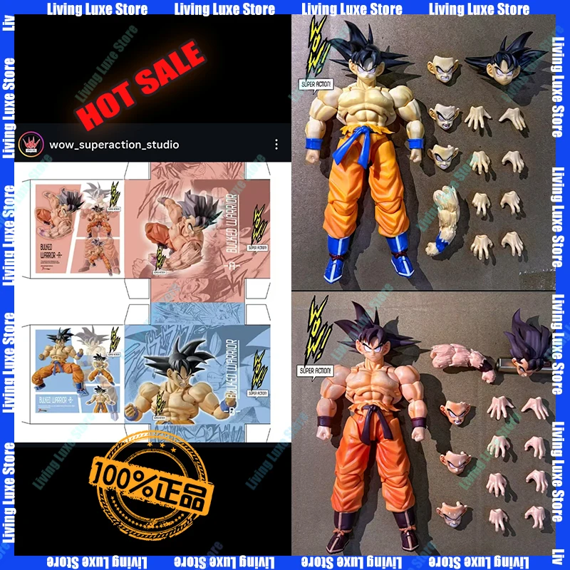 Nouveau-chaud Wow Super Action Studio 1/12 Dragon Ball Anime Figure Kaiouken Son Goku Figurine d'action recueillir Goku modèle jouets enfant cadeau