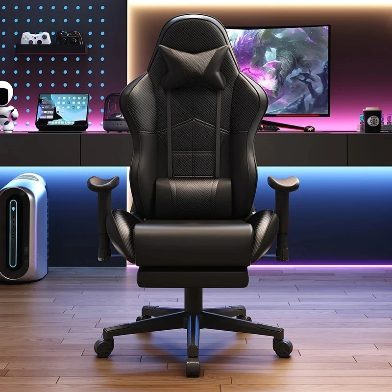 Recliner Rotatable Office Chair Ergonomic Modern. Wheels Solid Color Gaming Chair Durable Elastic Silla Gamer Chair Furniture