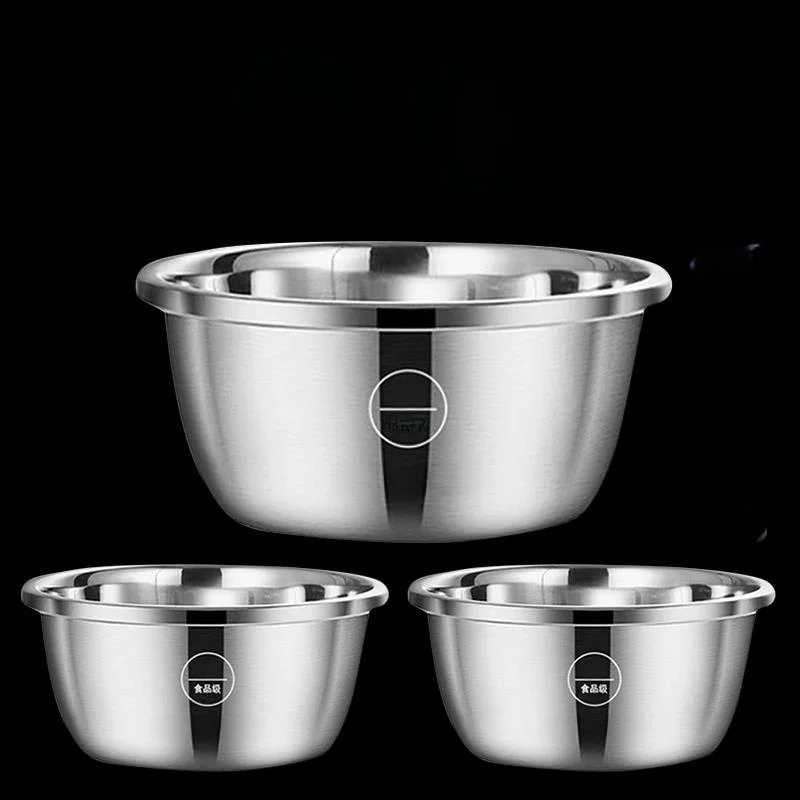 

Thickened 304 Stainless Steel Kitchen Sink Food Grade Home Use Vegetable Washing Bowl Soup Bowl Egg Beating And Flour Mixing ...