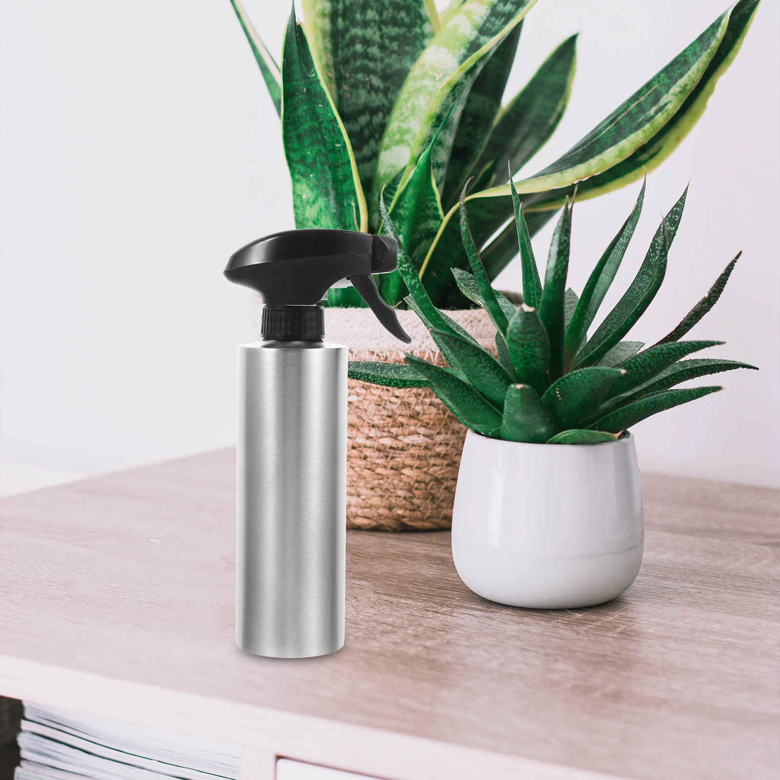 

Garden Stainless Steel Spray Pot Bottle Vintage Indoor Watering Can Path Silver