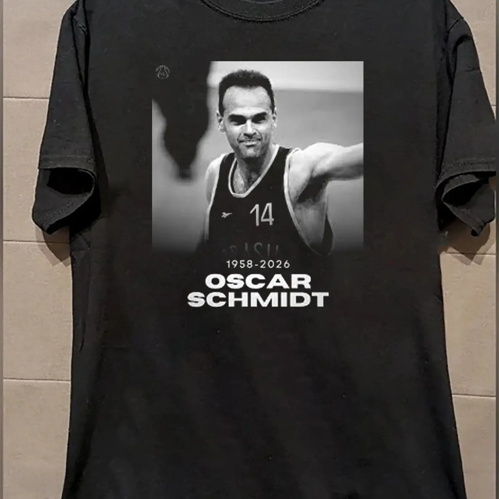NOVO Oscar Schmidt 1958 2026 Camiseta de Algodão Preta S 5XL TH547 Vintage Lavada Designer Estilosa Unissex Macia