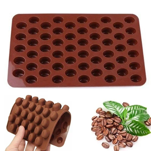 

1pcs Coffee Beans Chocolate Mold Candy Ice Cube Cake Decoration Silicone Baking