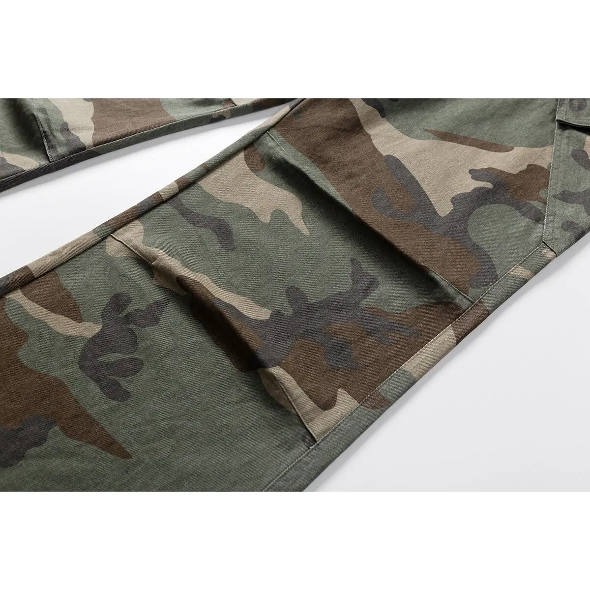 2025 Spring Men Baggy Camo Pants Men Camouflage Cargo Pants Summer Men Hip Hop Loose Streetwear Trousers Man Bell-Bottoms