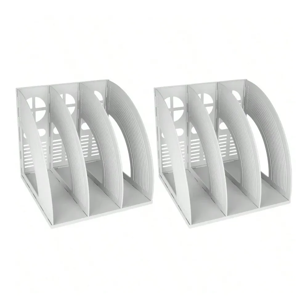 

Office StorageSAYEEC 2Pcs Magazine Holder Plastic File Sorter Binder Holder For Desk Folder Organizer Stand Book Shelf Dividers