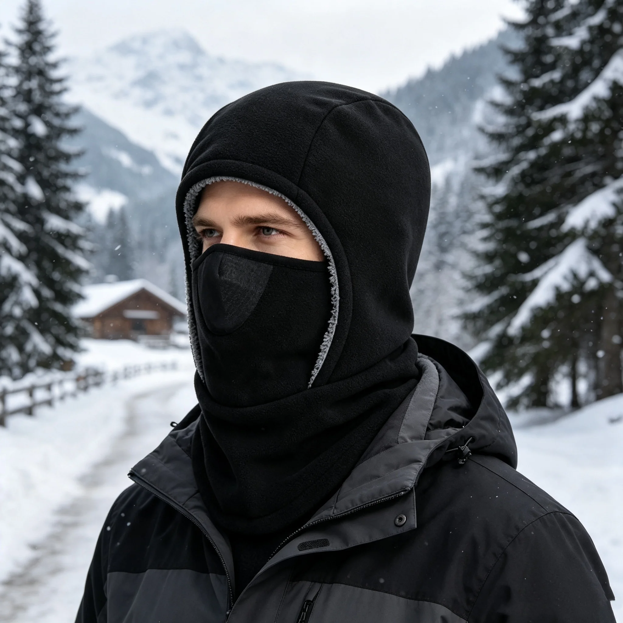 Neck Gaiter Fleece - Winter Fleece Balaclava Hat, Fleece-Lined Warm