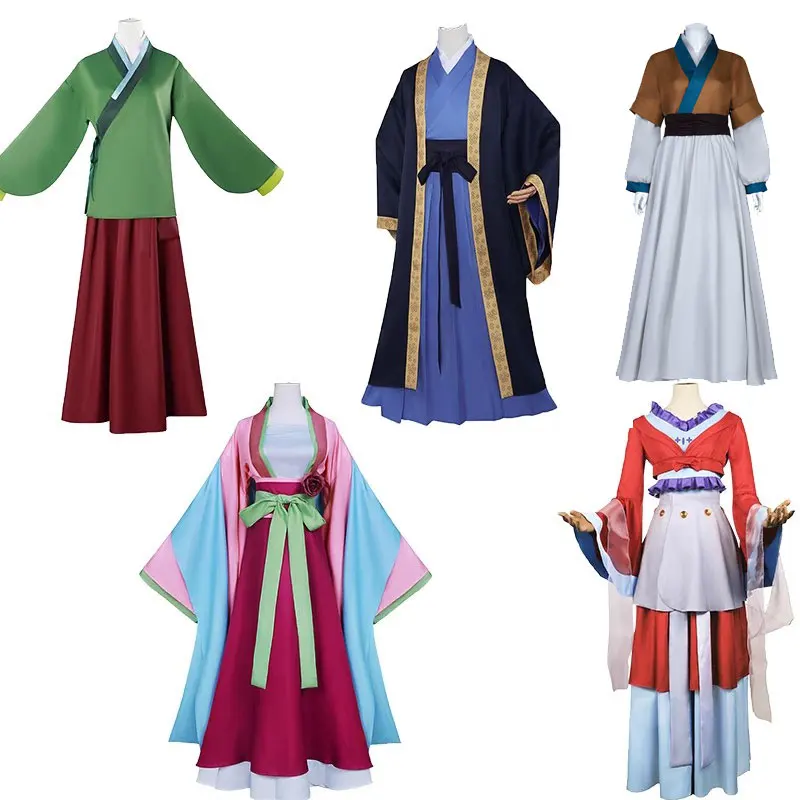 

Maomao Cosplay Costume Anime The Apothecary Dress Skirt Green Top Kusuriya Halloween Jinshi Hanfu for Women