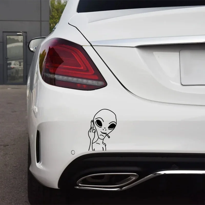 Car Funny Alien Personality Decor Sticker 11X7.6CM Car Sticker Vinyl Decal Car Windows Decor Black /WHITE/LASER