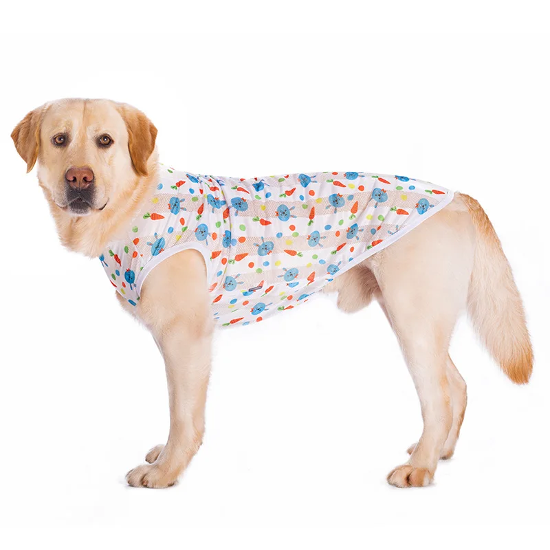 Big Dog Summer Thin Full Print Vest Summer Clothes For Medium And Large Dogs Golden Retriever/Dog clothing