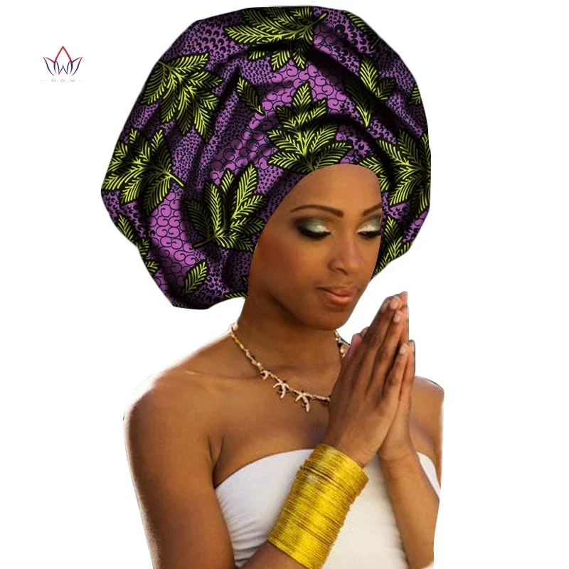 Bintarealwax African Headwraps for Women Sweet Head Scarf for Lady Hight Quality Cotton African Women Headwraps WYC001