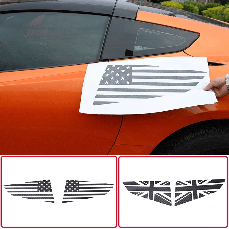 For 2014-2019 Chevrolet Corvette C7 Black PVC Car Styling Car Rear Triangular Glass Window Sticker Car Exterior Accessories