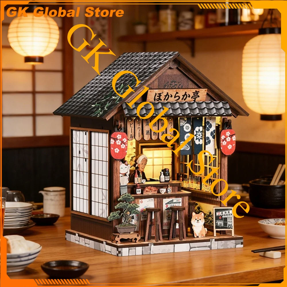 18cm Izakaya DIY Street View Building Blocks Assembling Building Blocks Desktop Decoration Ornaments Puzzle Gifts Toys