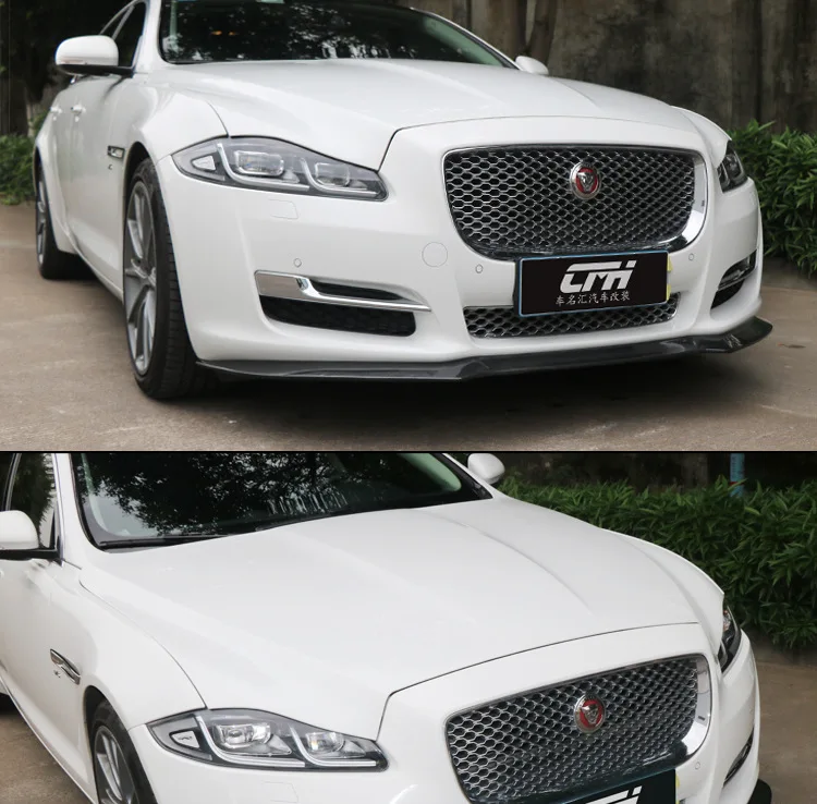 

Для Jaguar XJL 2017-2019 модифицированная передняя губа из углеродного волокна, небольшой окружающий бампер, передняя лопата, аксессуары для подбородка