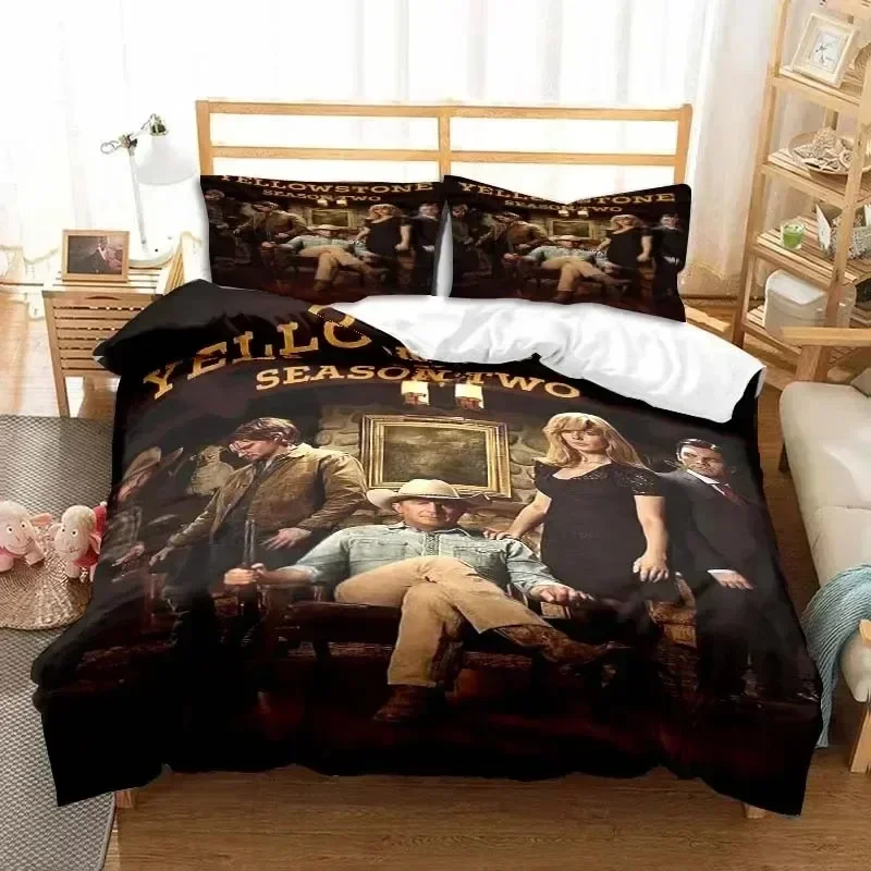 Exquisite This Is My Yellow-Stone Watching Retro Fashion Bedding Set Duvet Cover Pillowcase Single Double King Size Adult Bedroo