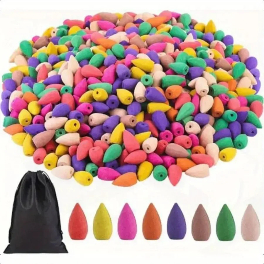101/211/345/456pcs Multiple Flavors Mixed with Natural Reflux Fragrance Cone Suitable for Home, Hotel, Meditation, Yoga