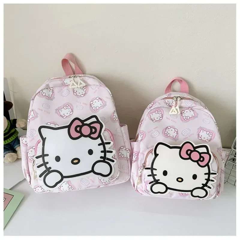 Kawaii Sanrio Anime Kuromi Cinnamoroll moja melodia torby dla uczniów plecak rodzic-dziecko lekkie plecaki dla dzieci brezent