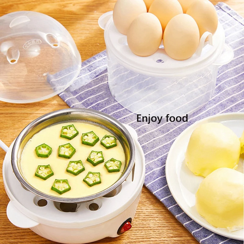 

Electric Egg Cooker Double-Layer Multi-Function Egg Cooker Corn Milk Quick Breakfast Egg Steamer Durable Easy To Use US Plug