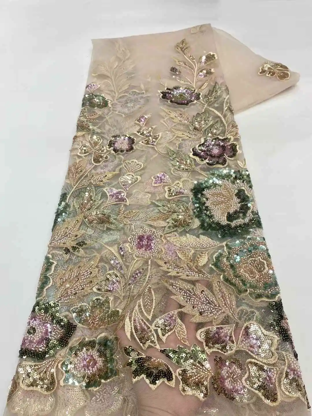 África nigeriana con cuentas encaje de malla francesa con lentejuelas alta calidad 2025 encaje bordado lentejuelas encaje para vestidos de novia mujeres