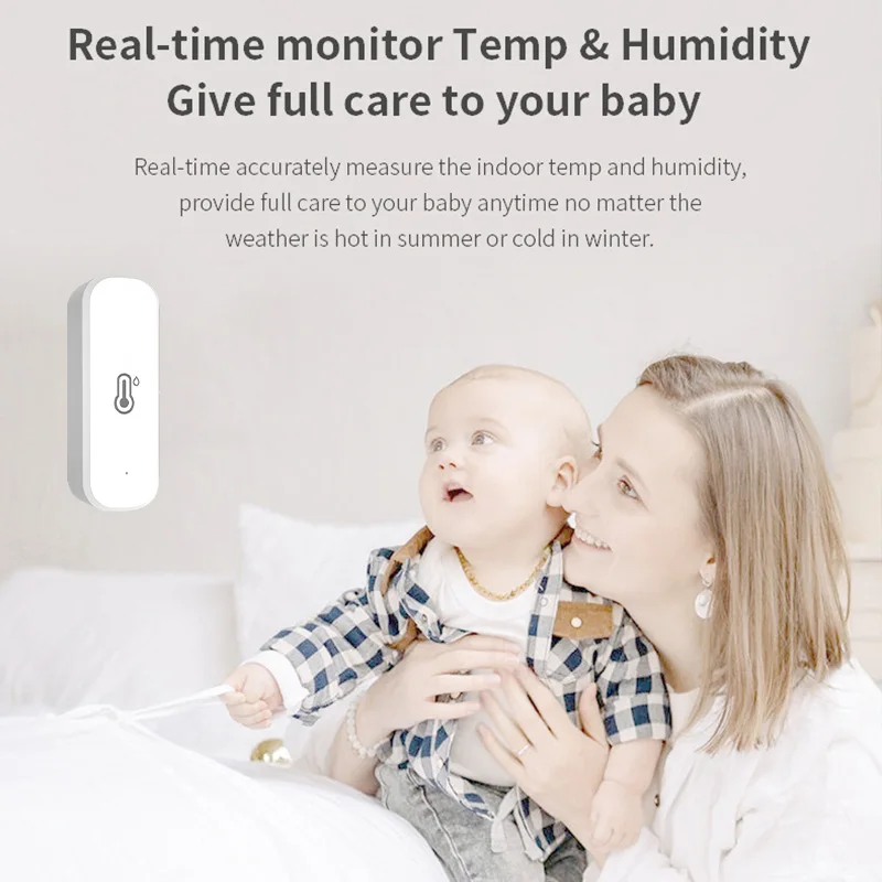 Cozylife WiFi Temperature and Humidity Sensor Smart Home Thermometer Hygrometer Monitor Support For Alexa Google Assistant