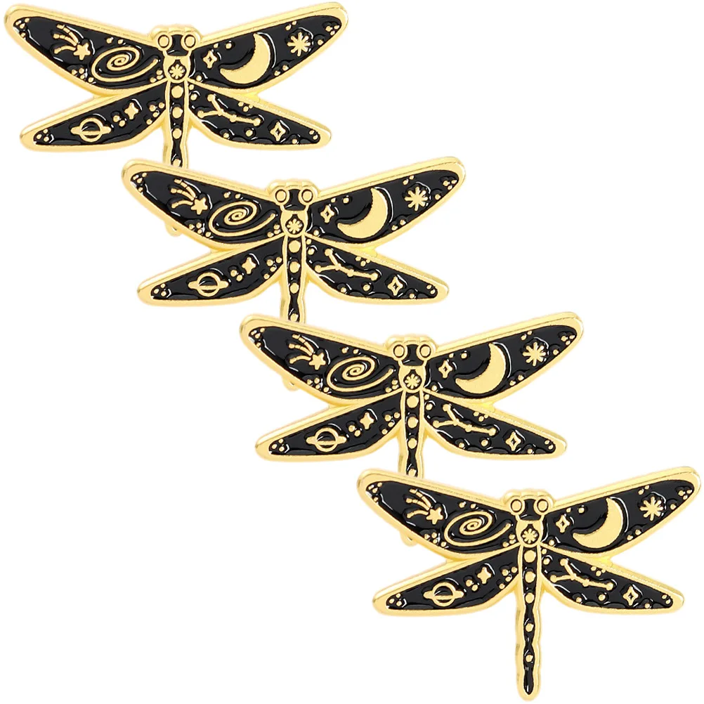 

4 Pcs Brooch Jewelry Dragonfly Pins for Women Mini Unique Decoration Cute Cartoon Lapel Decorative Clip Boutonniere