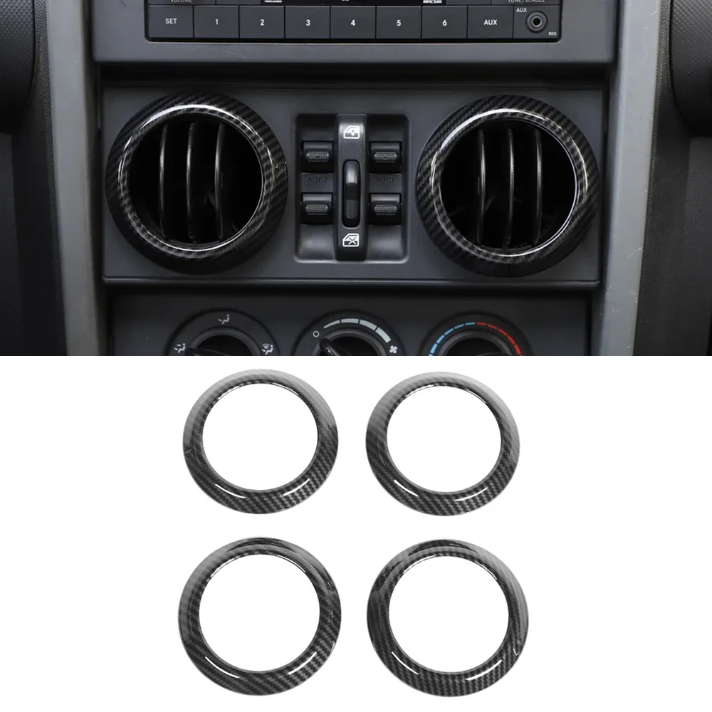 

Dashboard Air Vent AC Outlet Decoration Trim Cover for Jeep Wrangler JK 2007 2008 2009 2010 Car Accessories Carbon Fiber Look