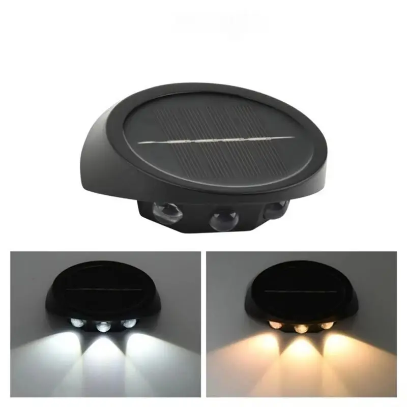 A67P-Waterproof Solar Wall Lights,Outdoor 3 LED Fence Lamp For Garden, Yard Decoration,Energy Efficient Wall Washer Lights