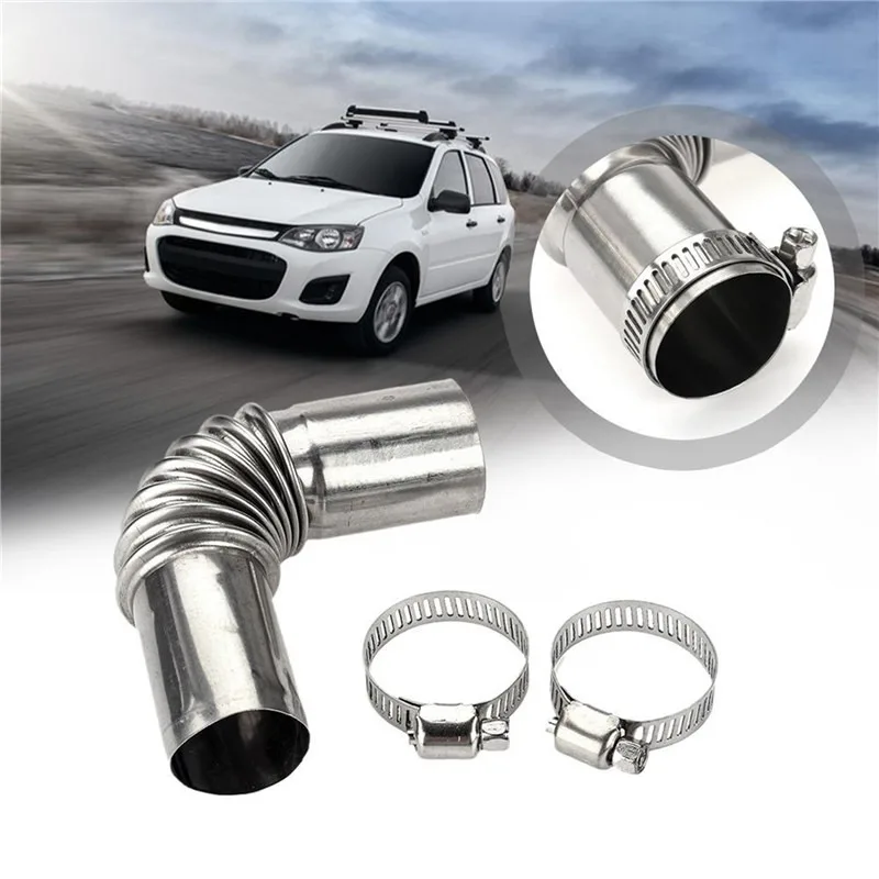 25mm Elbow Pipe Air Diesel Parking Heater Exhaust Pipe Connector w/Clamps For Webasto Diesel Heater