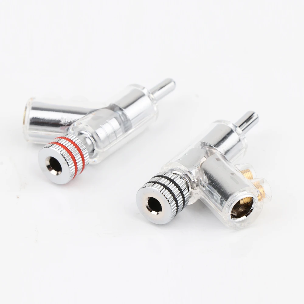 สายลำโพงแบบยิงปืนเกลียวล็อคแบบปิดชุบโรเดียมคุณภาพสูงหัวเชื่อมปลั๊กกล้วยสำหรับเครื่องรับสัญญาณวิดีโอสายลำโพงแบบ DIY