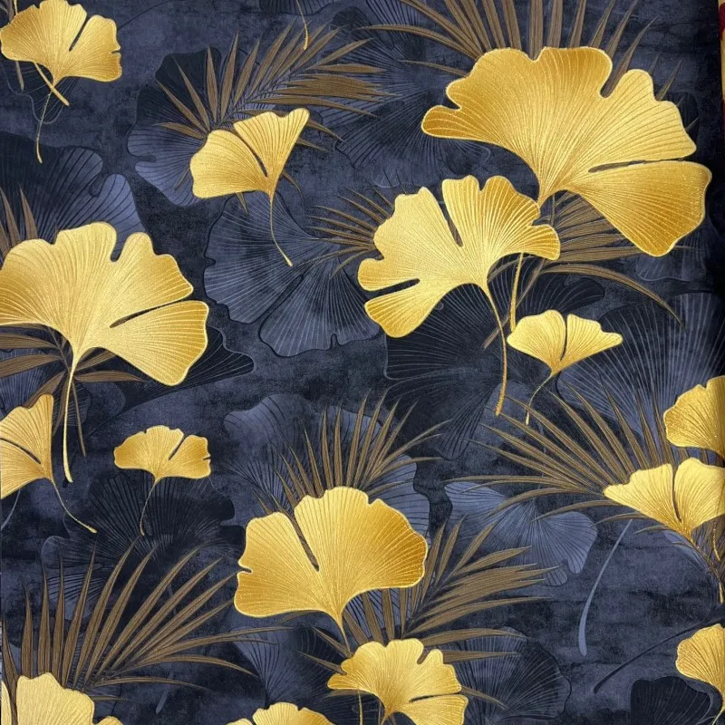 

3D Stereo Ginkgo Leaf Wallpaper Nordic Light Luxury Living Room Bedroom Sofa Background Wall Paper Home Decor Tapety Mural