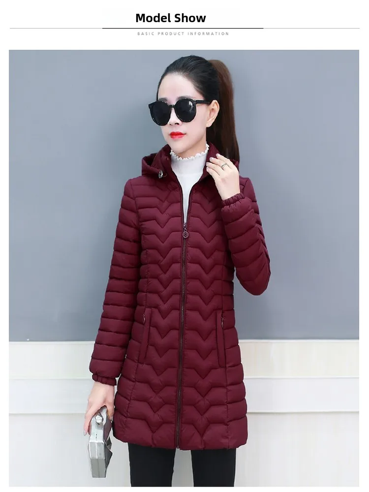 

Зимняя теплая хлопковая куртка для женщин среднего возраста и ly, съемная шапка, модное облегающее пуховое хлопковое пальто