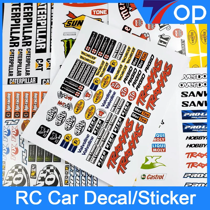 1/10/12/16/18/24 RC Car Motor Bike Bicycle Decal Stickers Label Painting Upgrade Parts